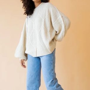 GREY BANDIT Logan Oversized Sweater in Cream